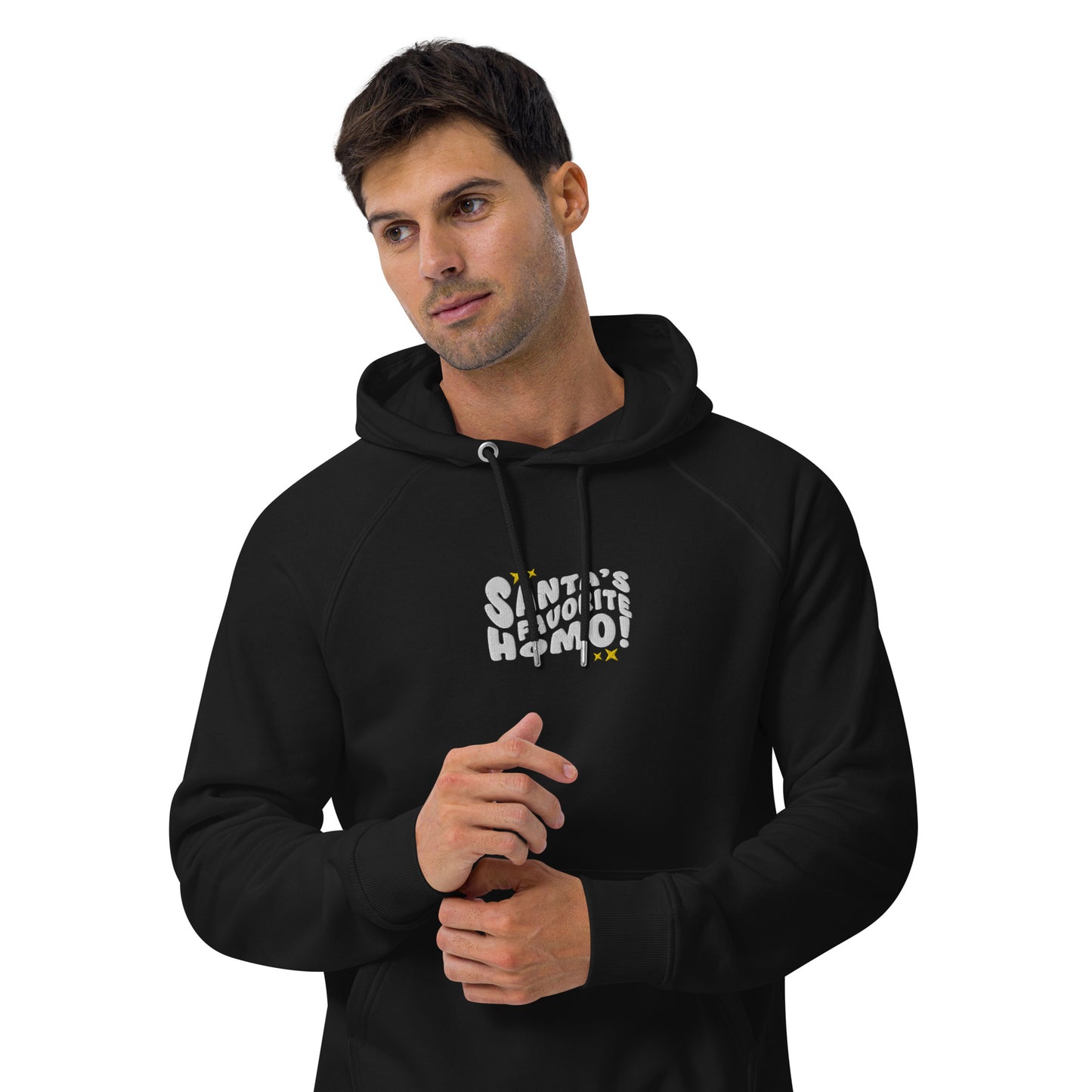 Eco raglan hoodie: Santa's Favorite Homo