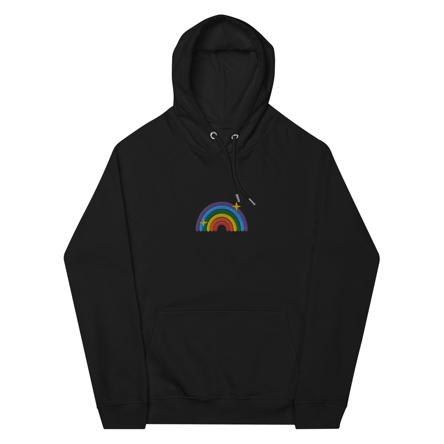 Eco Raglan Hoodie: Queer Rainbow