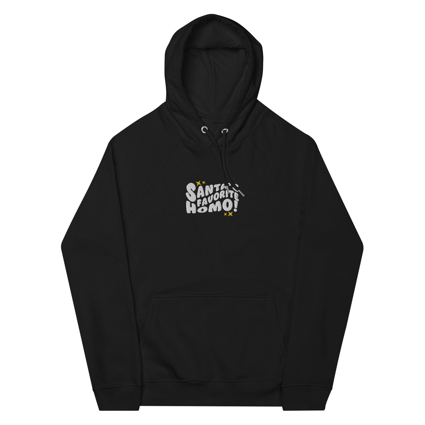Eco raglan hoodie: Santa's Favorite Homo