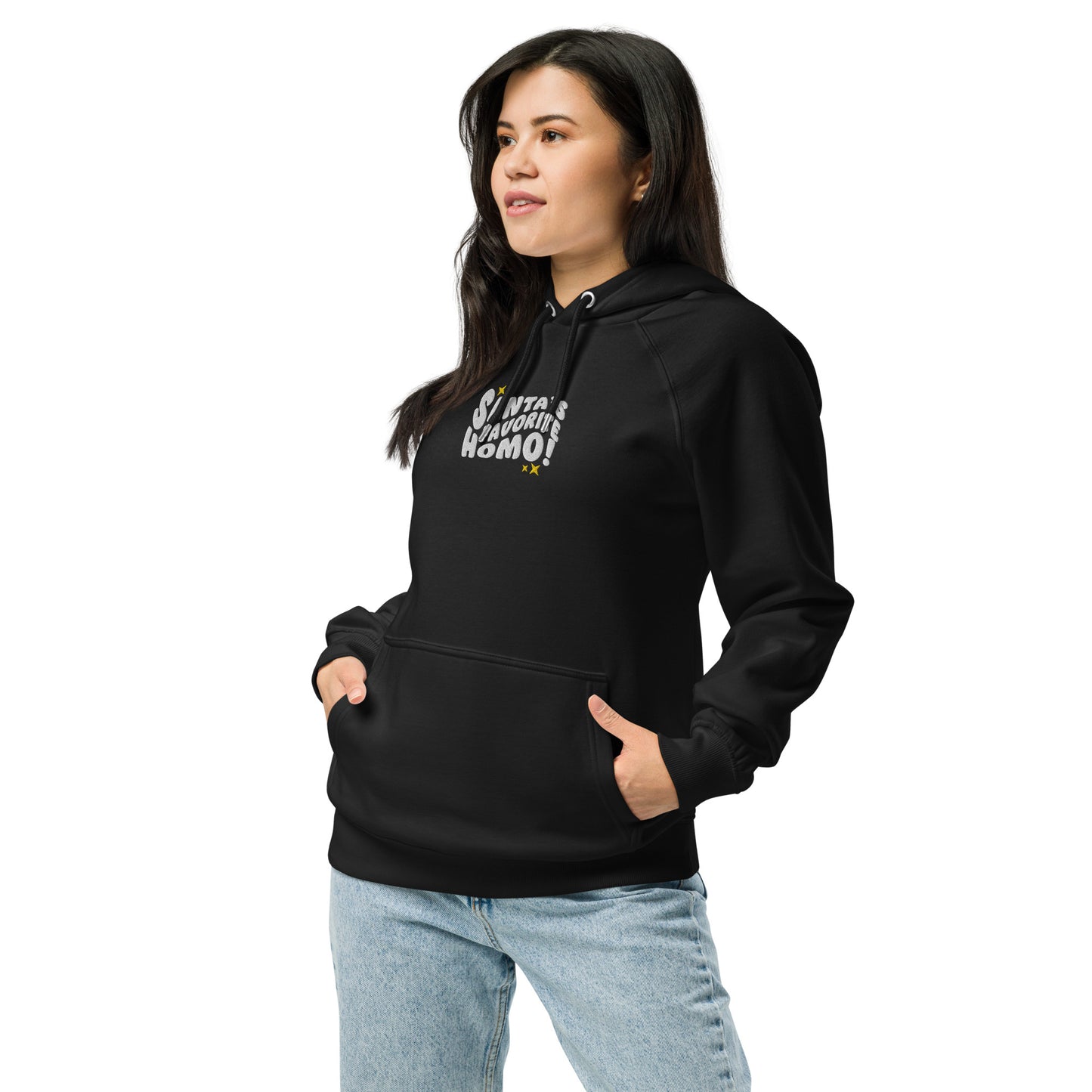 Eco raglan hoodie: Santa's Favorite Homo
