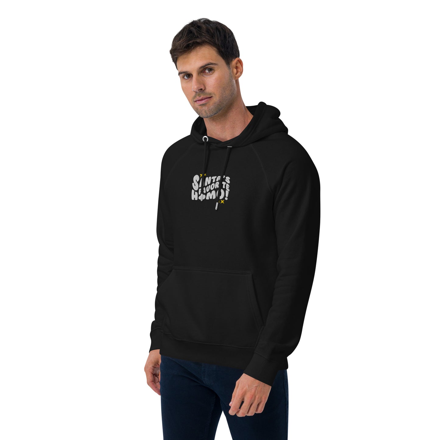 Eco raglan hoodie: Santa's Favorite Homo
