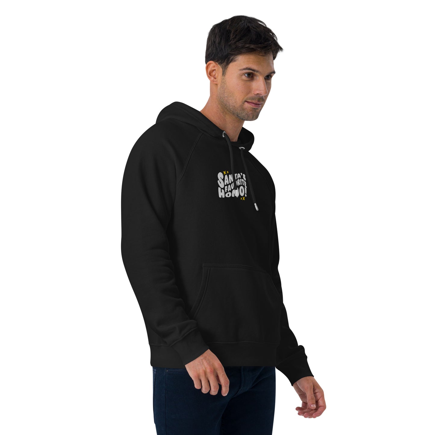 Eco raglan hoodie: Santa's Favorite Homo