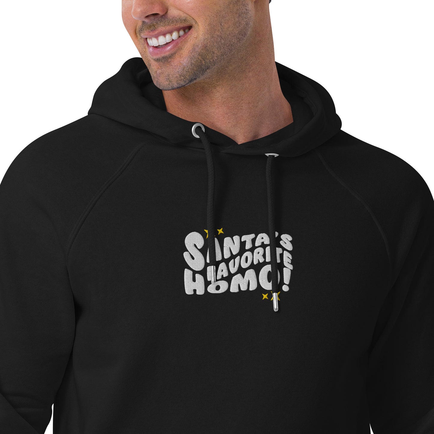 Eco raglan hoodie: Santa's Favorite Homo