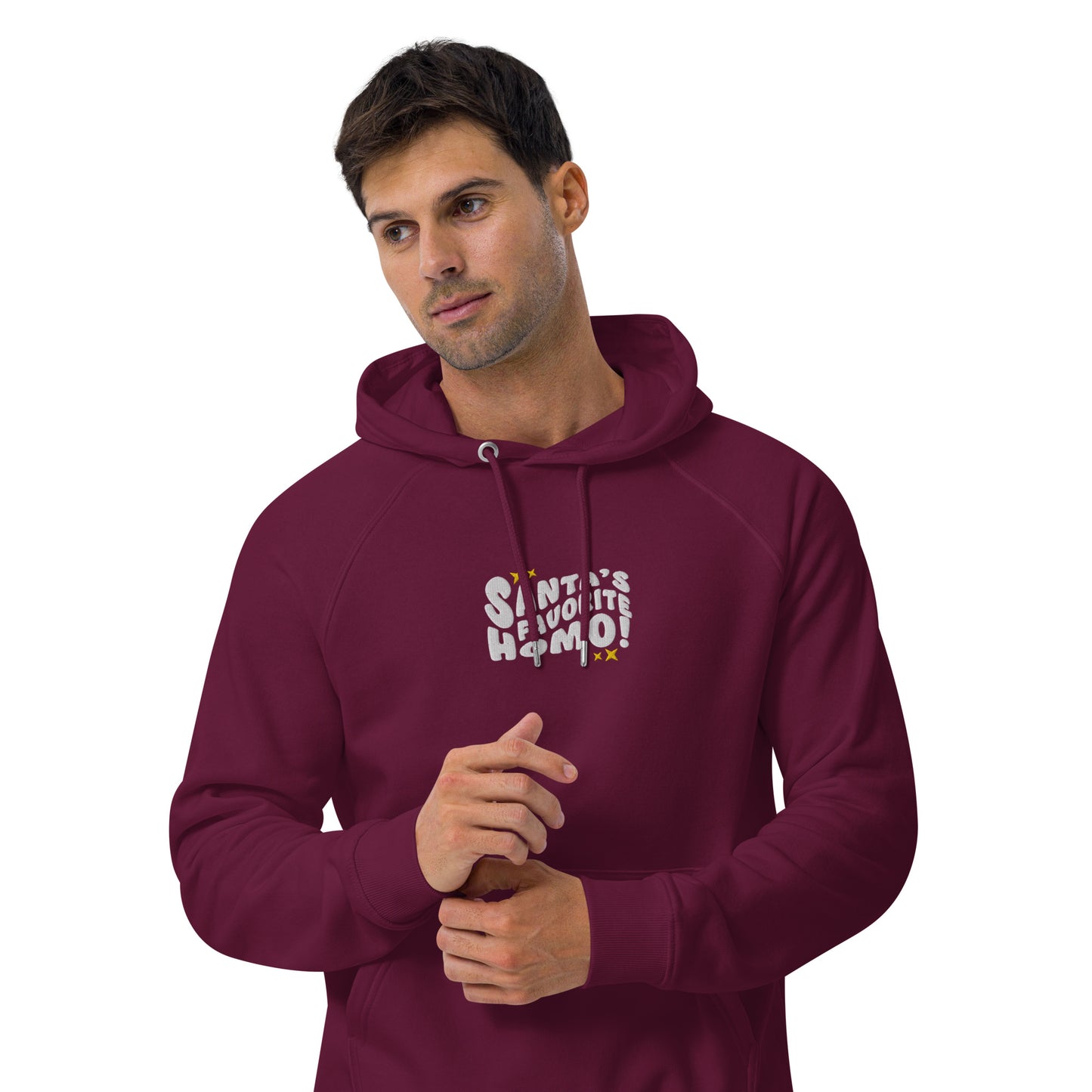 Eco raglan hoodie: Santa's Favorite Homo