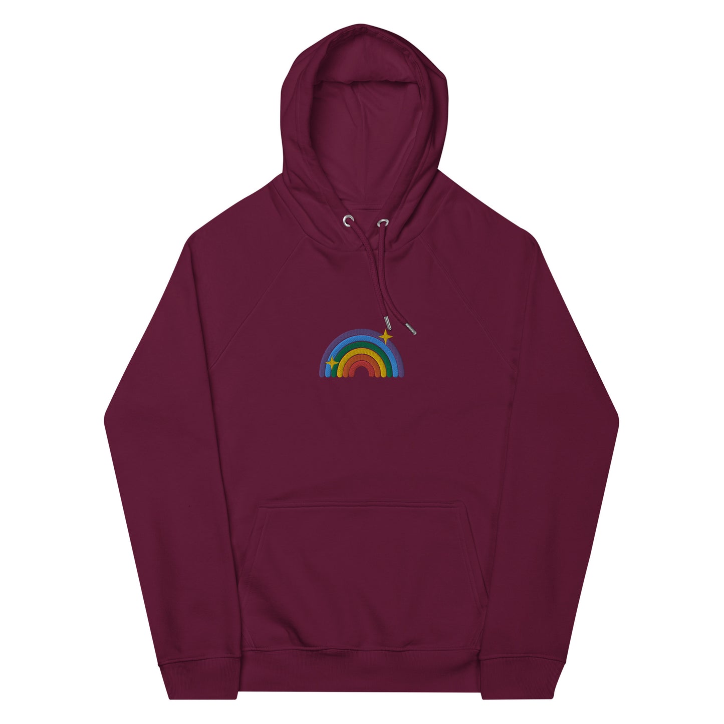 Eco Raglan Hoodie: Queer Rainbow