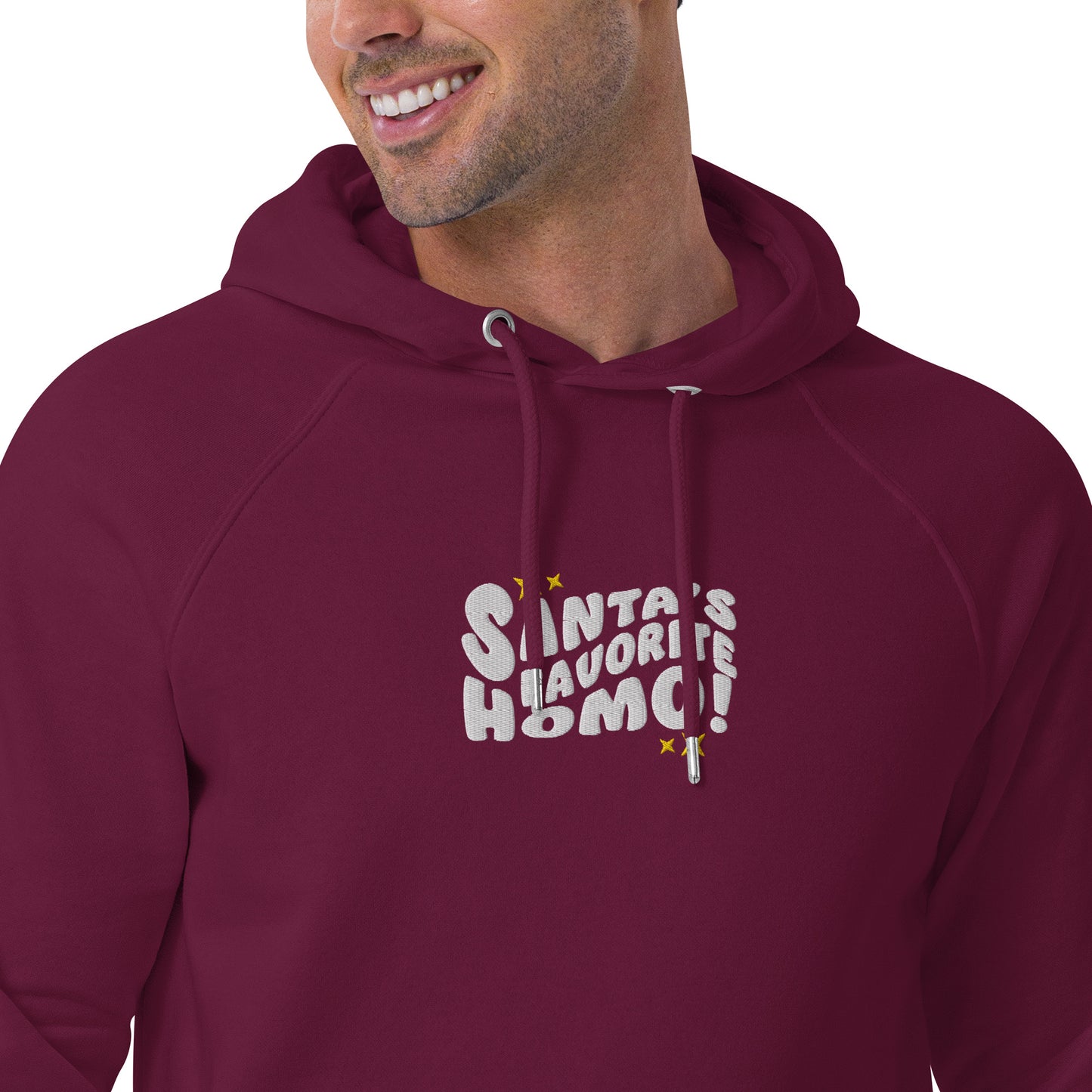 Eco raglan hoodie: Santa's Favorite Homo