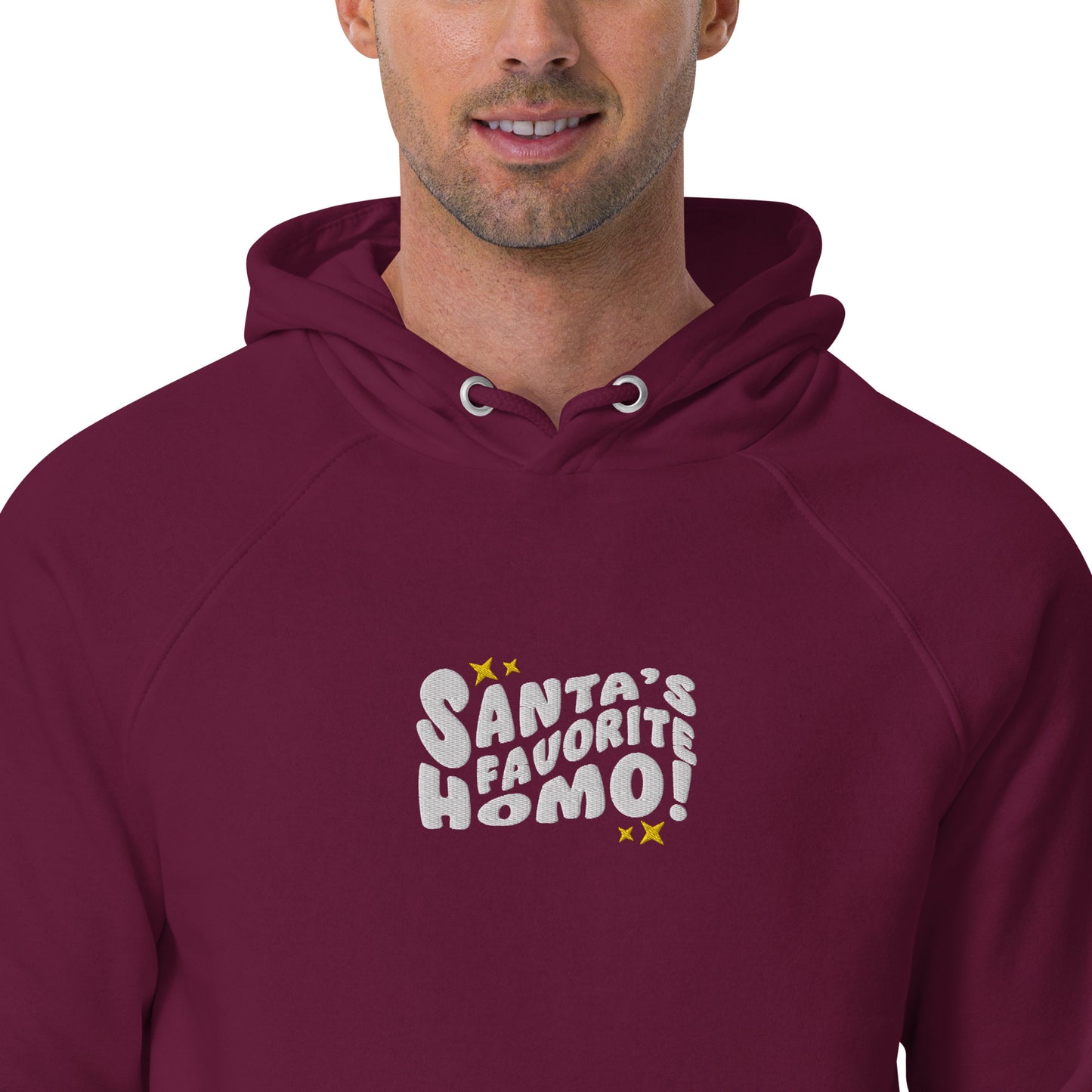 Eco raglan hoodie: Santa's Favorite Homo