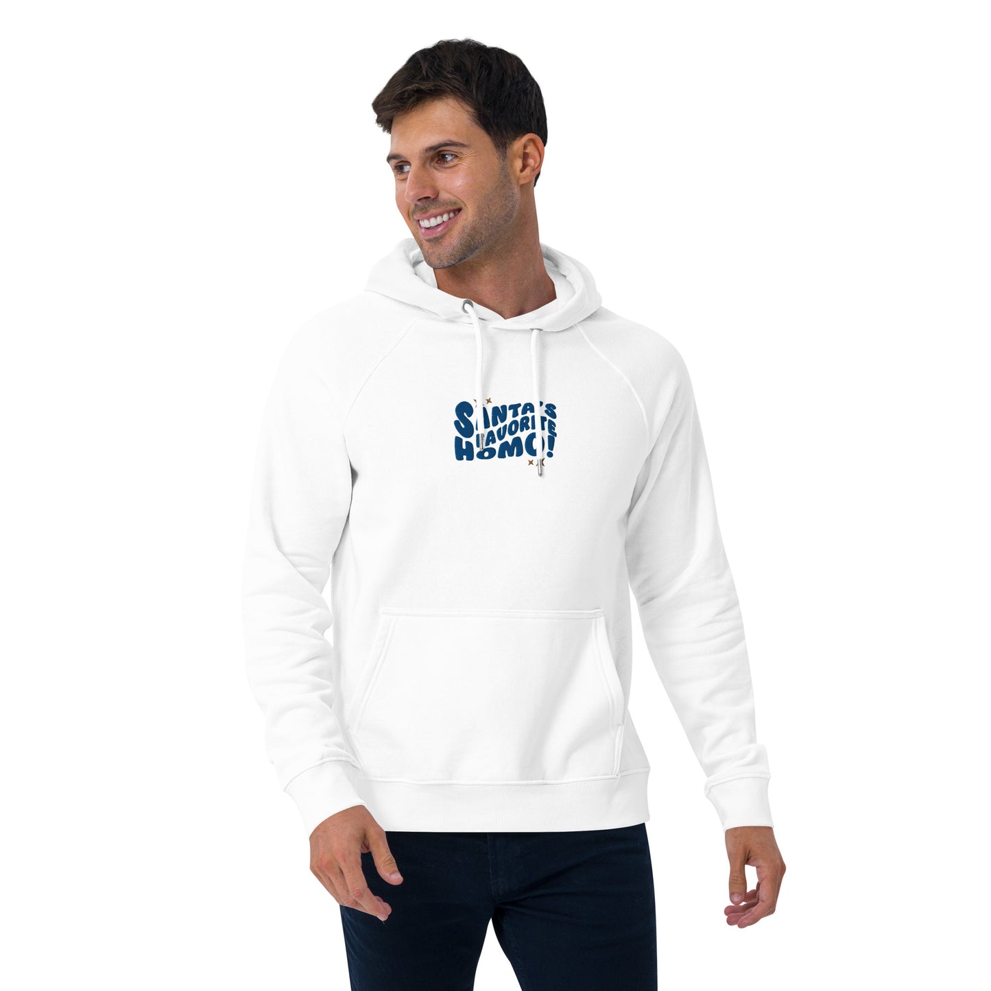 Eco raglan hoodie: Santa's Favorite Homo