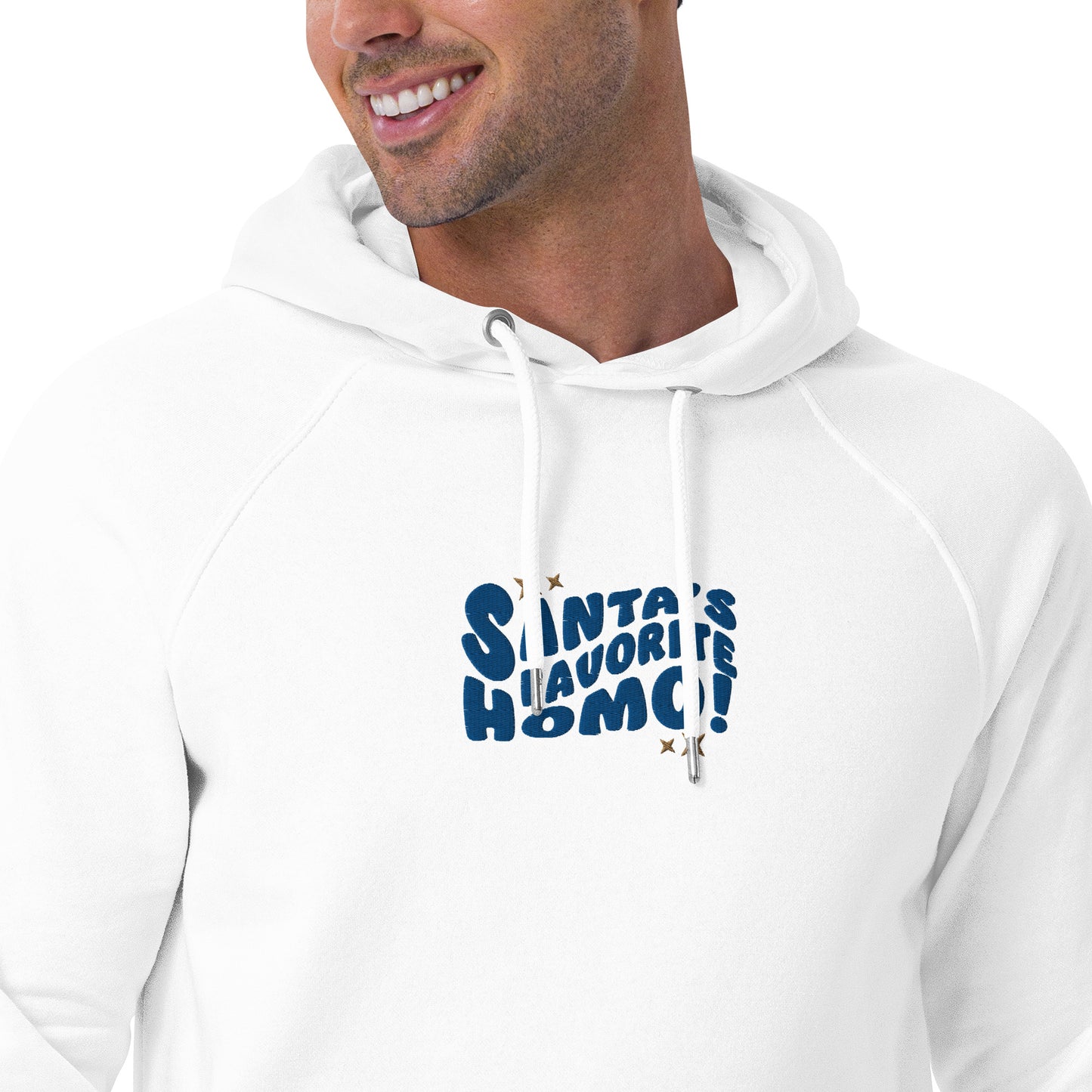 Eco raglan hoodie: Santa's Favorite Homo
