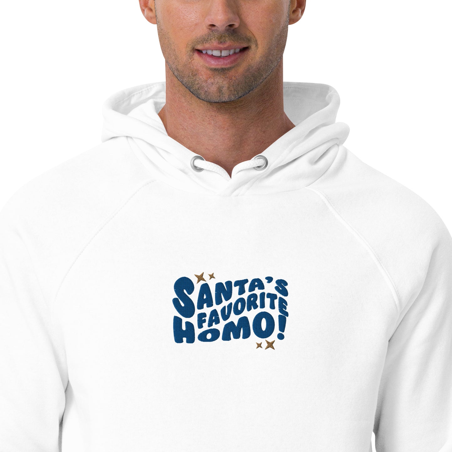 Eco raglan hoodie: Santa's Favorite Homo