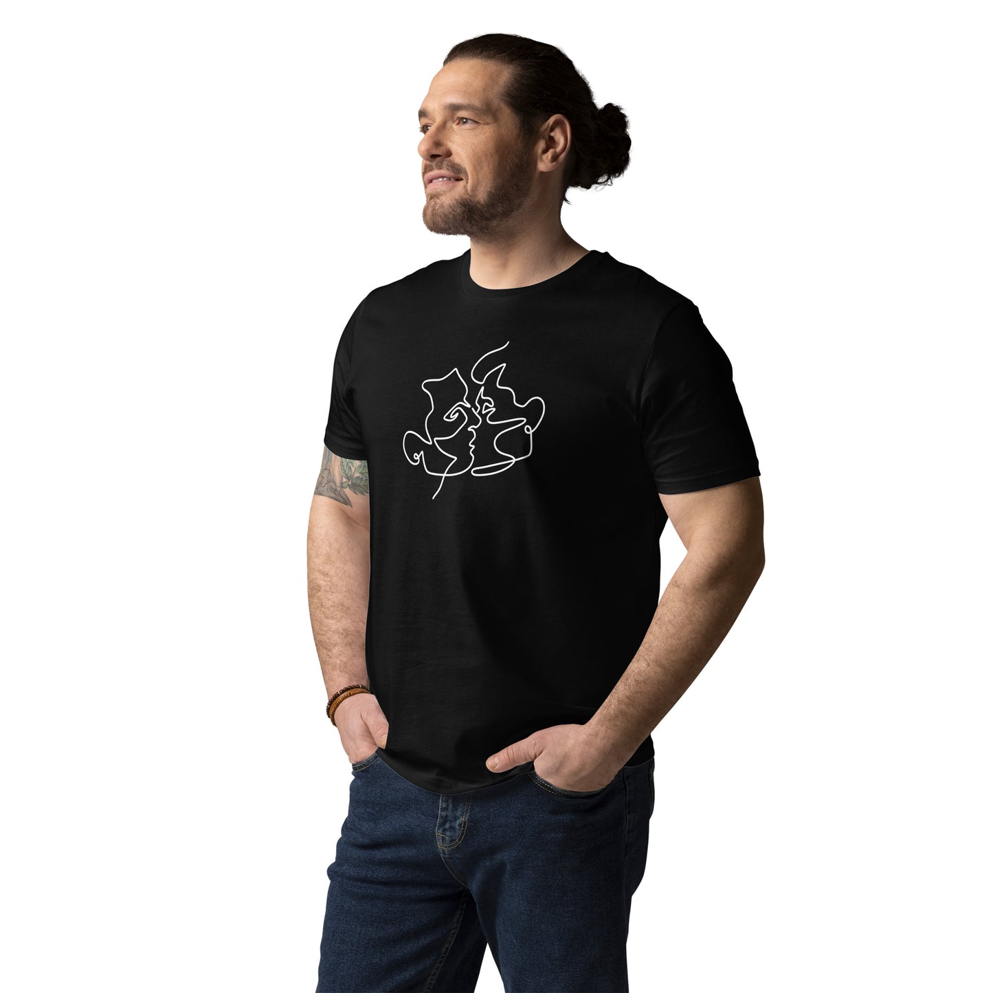 Organic Cotton T-shirt: Kiss Him Graphic Print