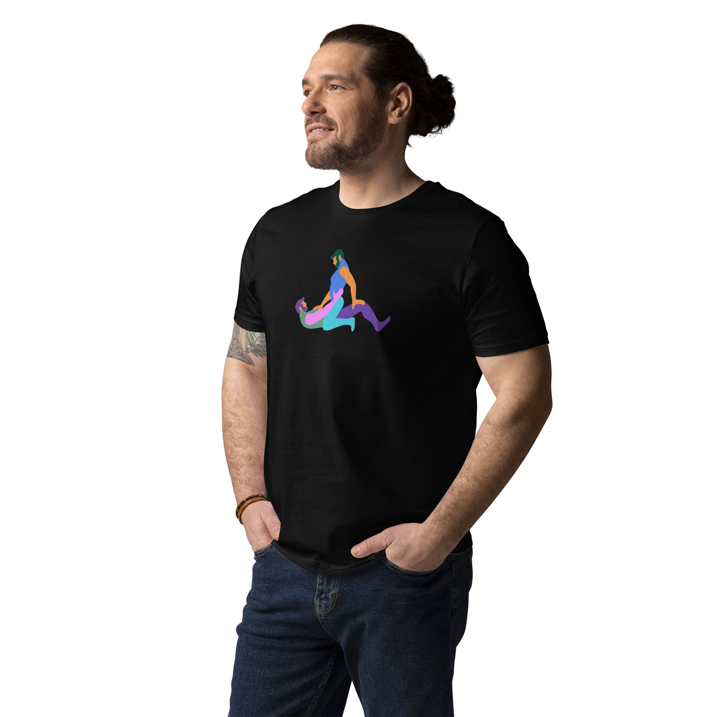 Organic Cotton T-shirt: Positions Graphic Print