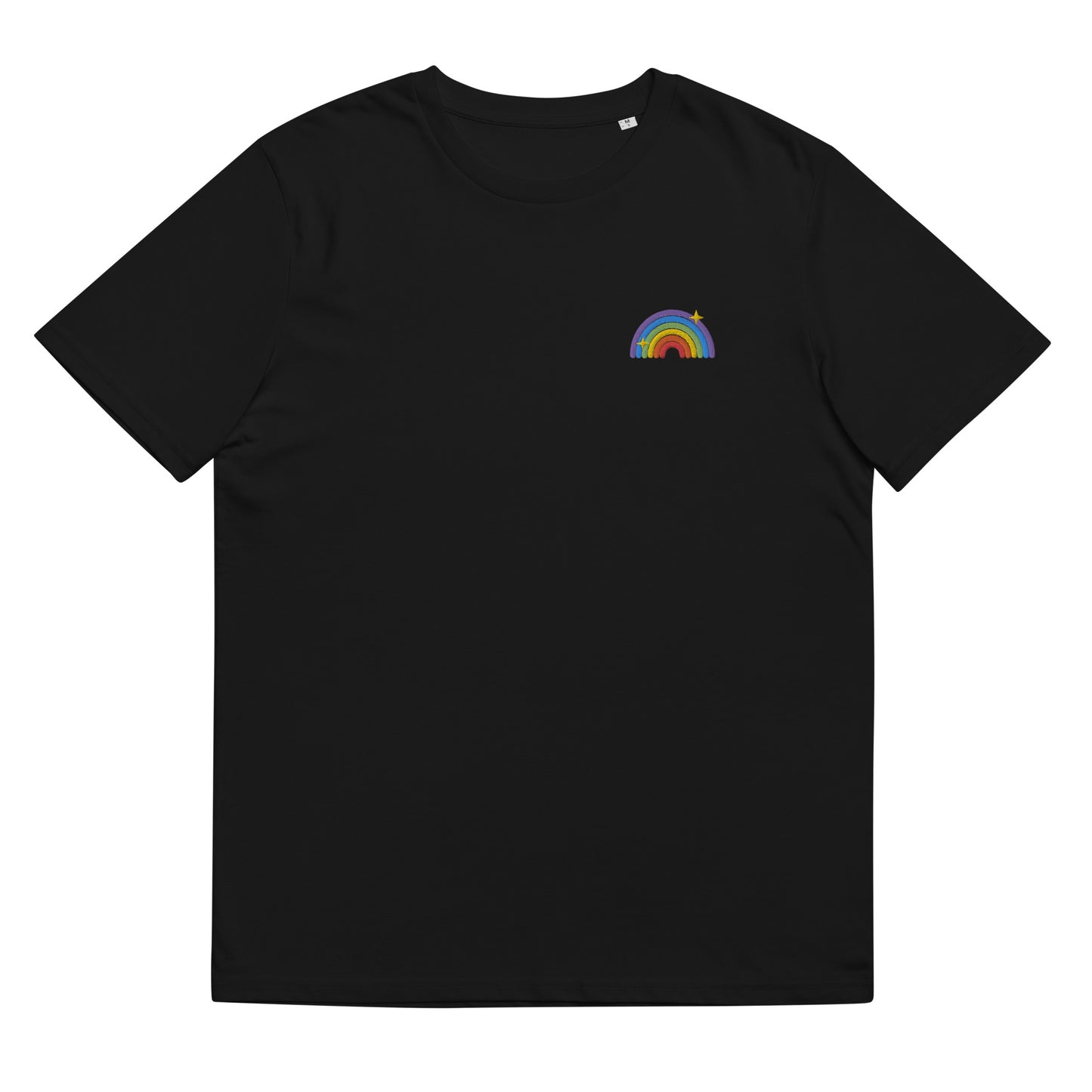 Organic Cotton T-shirt: Queer Rainbow Embroidery