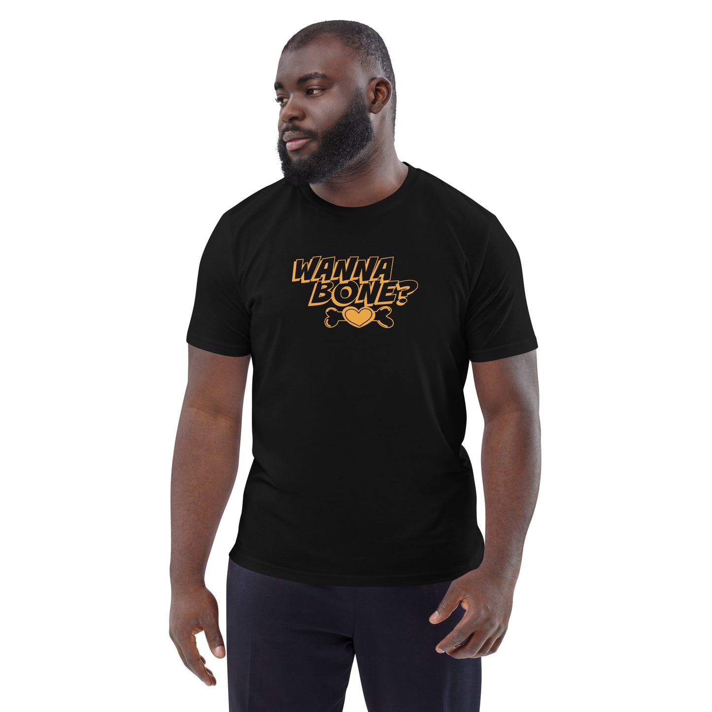 Organic Cotton T-shirt: Wanna Bone? Graphic Print