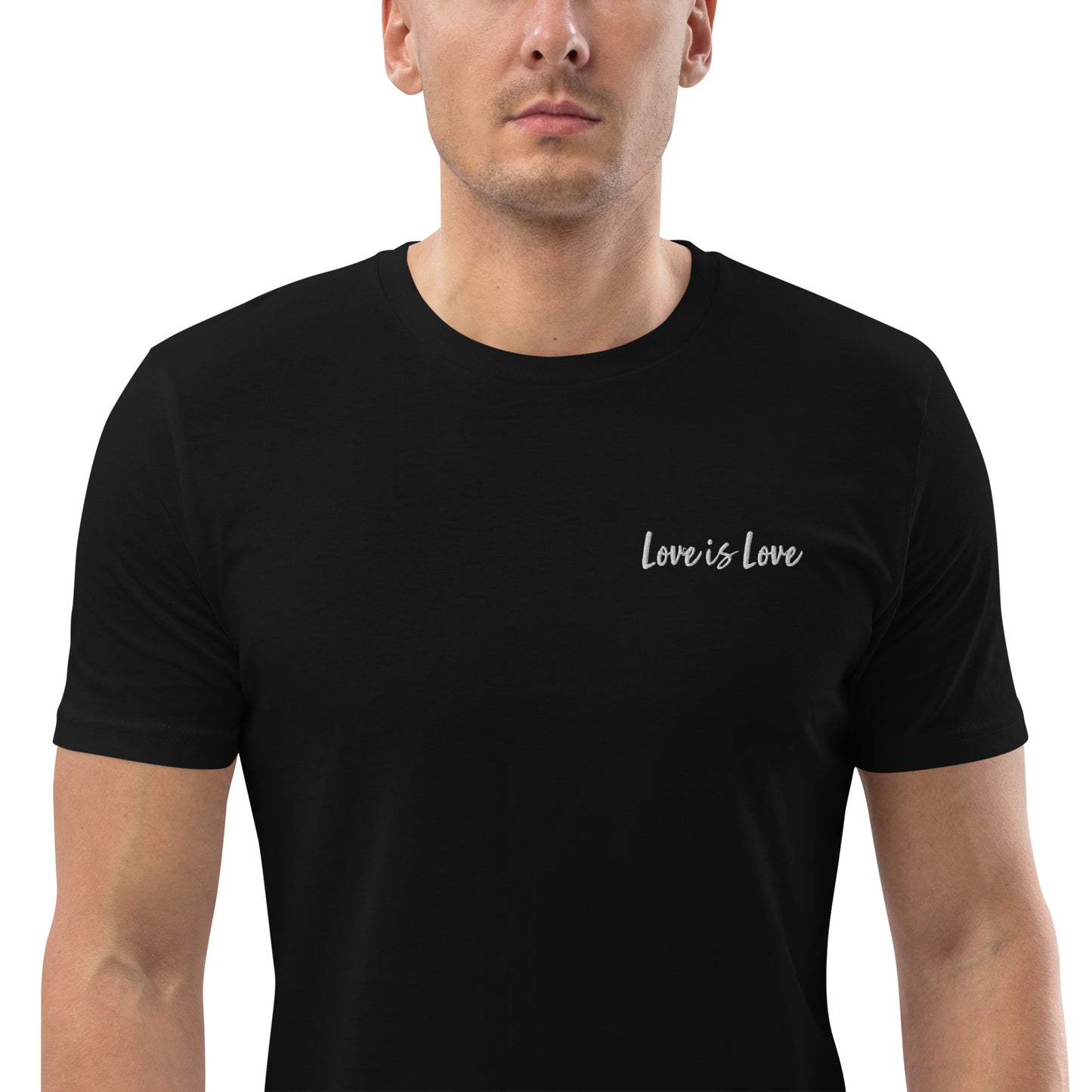 Organic Cotton T-shirt: Love is Love Embroidery