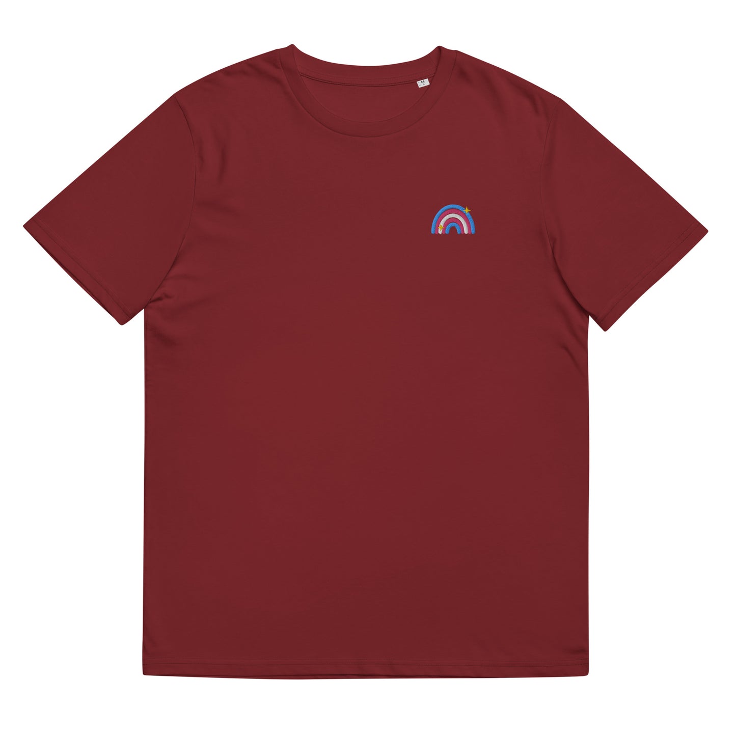 Organic Cotton T-shirt: Transexual Rainbow Embroidery
