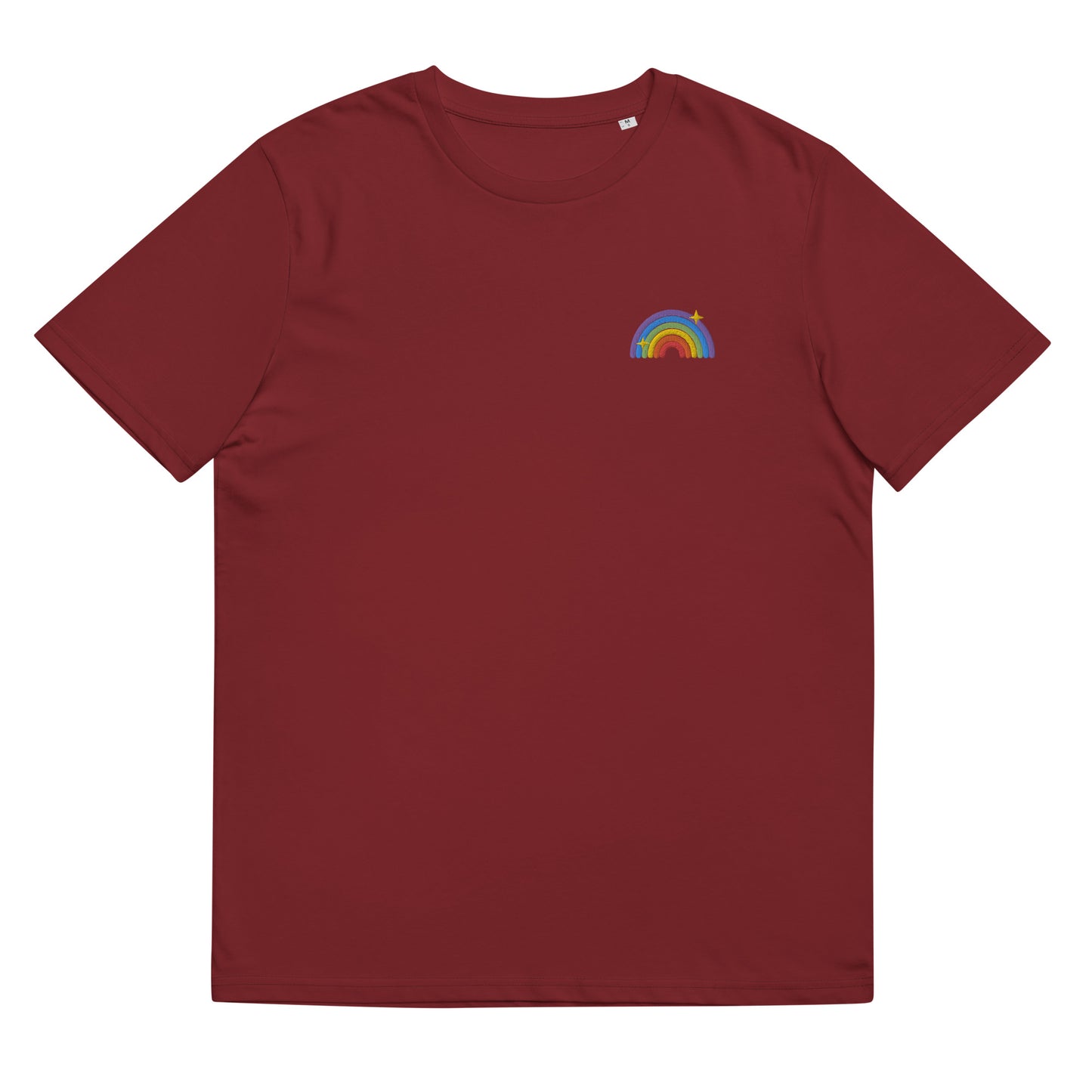 Organic Cotton T-shirt: Queer Rainbow Embroidery