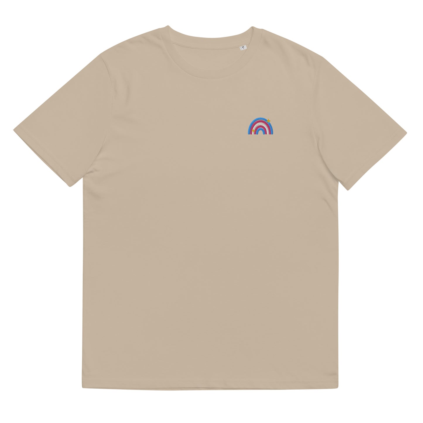 Organic Cotton T-shirt: Transexual Rainbow Embroidery