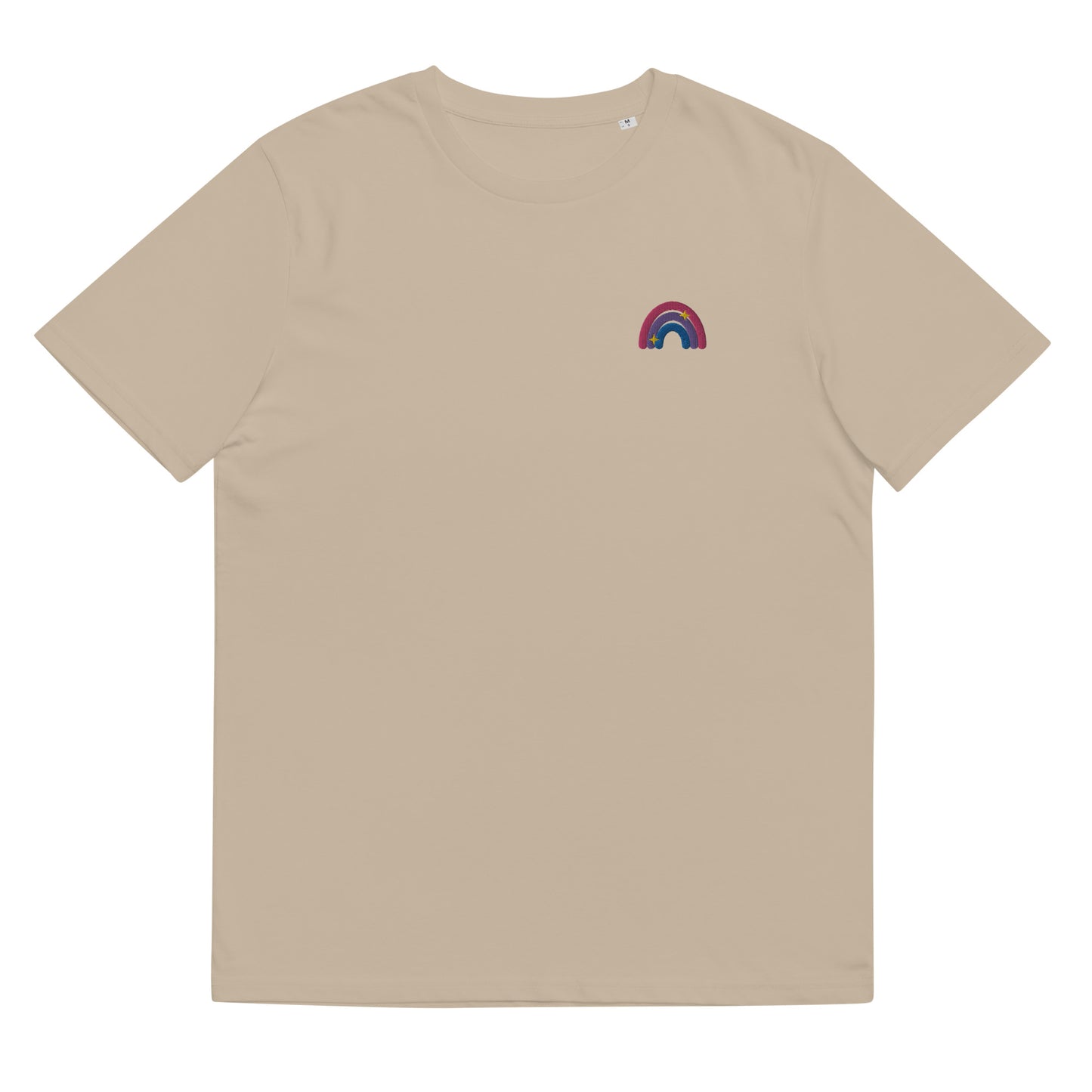 Organic Cotton T-shirt: Bisexual Rainbow Embroidery