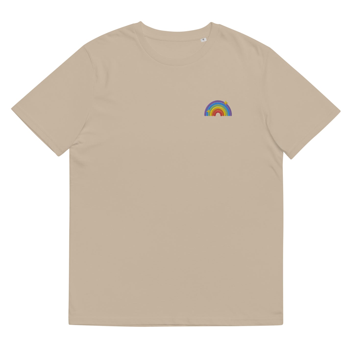 Organic Cotton T-shirt: Queer Rainbow Embroidery