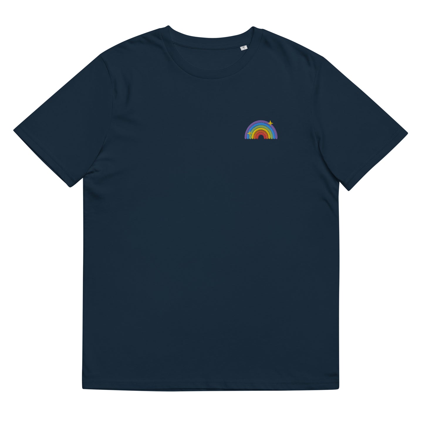 Organic Cotton T-shirt: Queer Rainbow Embroidery