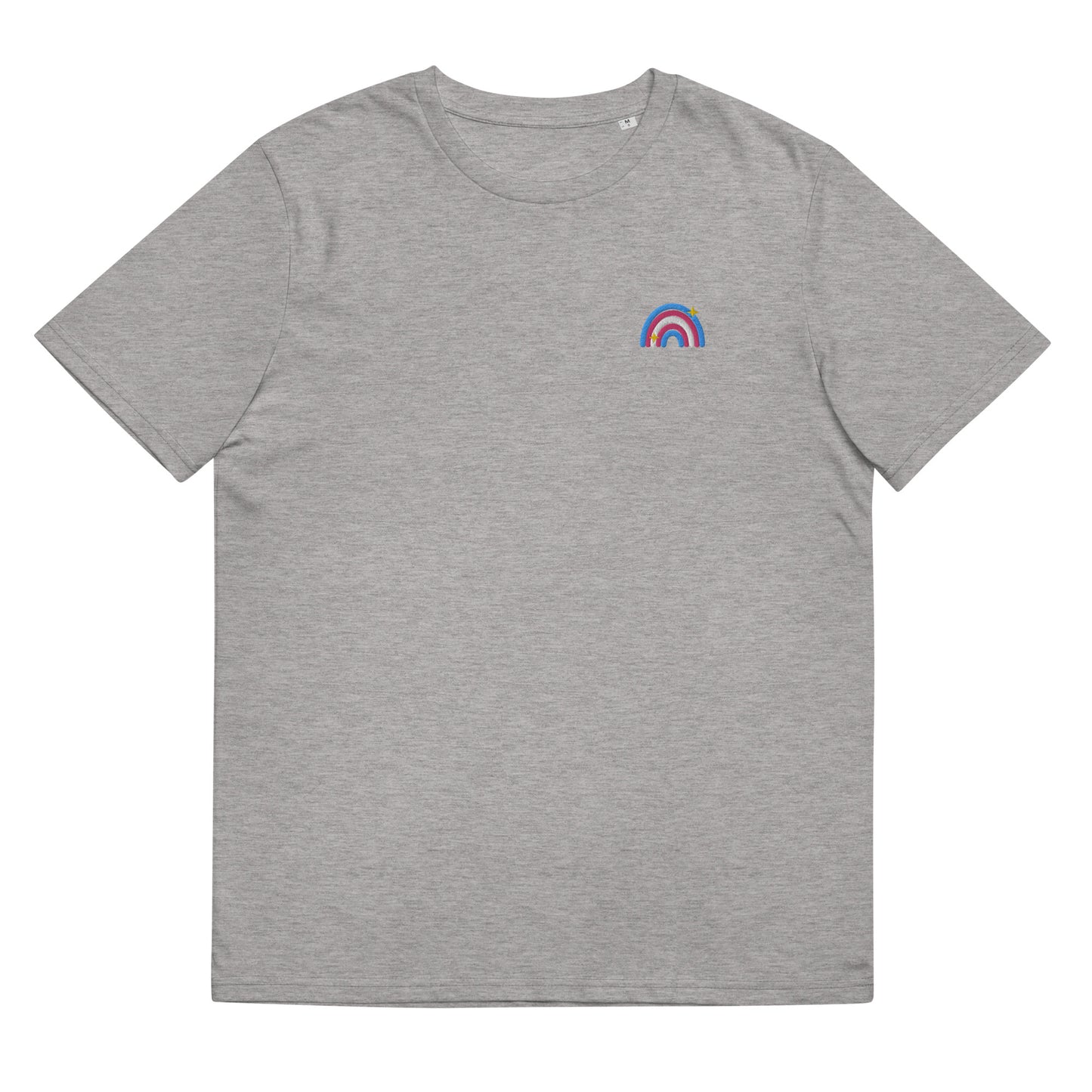 Organic Cotton T-shirt: Transexual Rainbow Embroidery