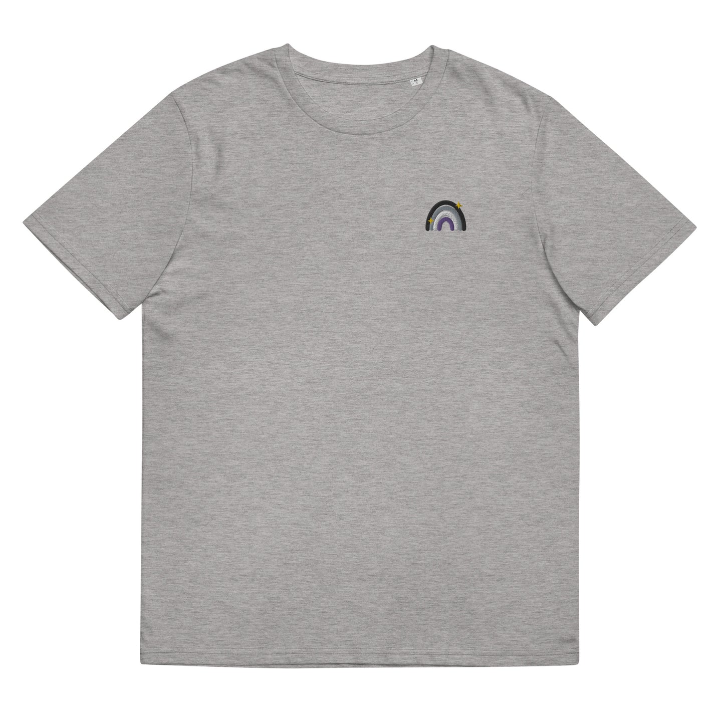 Organic Cotton T-shirt: Asexual Rainbow Embroidery