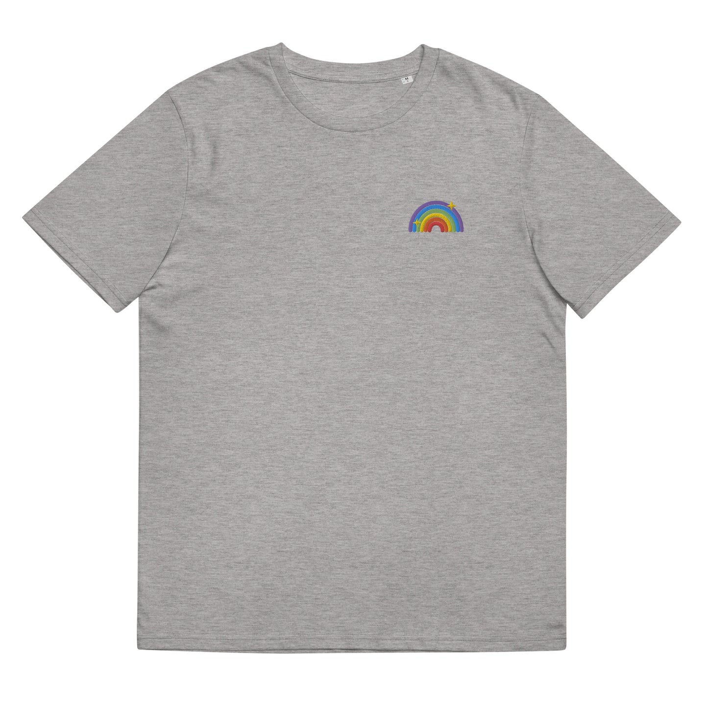 Organic Cotton T-shirt: Queer Rainbow Embroidery