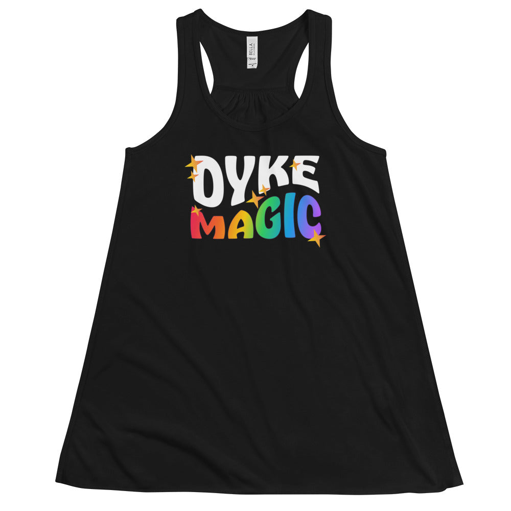 Women's Flowy Racerback Tank: Dyke Magic