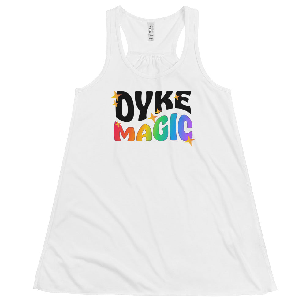 Women's Flowy Racerback Tank: Dyke Magic