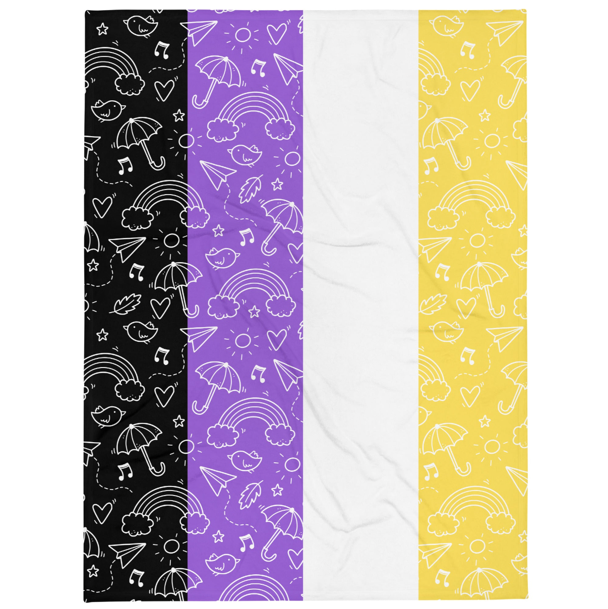 Non-Binary Pride Throw Blanket