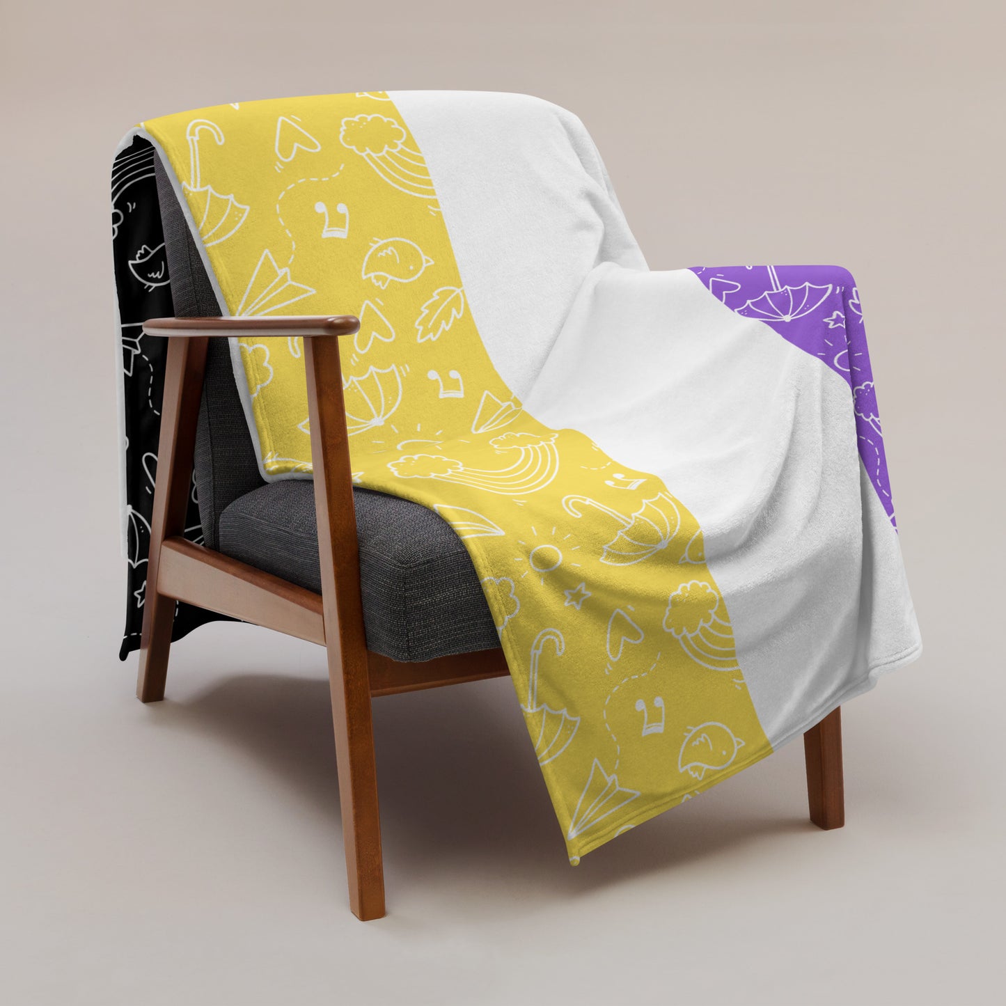 Non-Binary Pride Throw Blanket
