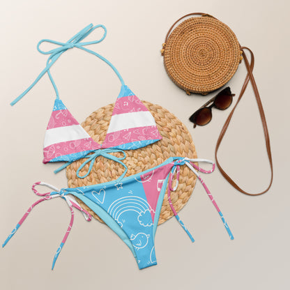 Trans Colors All-Over Print String Bikini