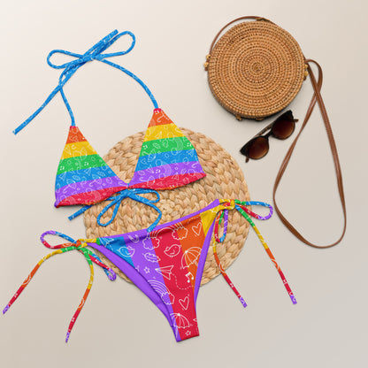 Pride Colors - Bikini string imprimé sur toute la surface