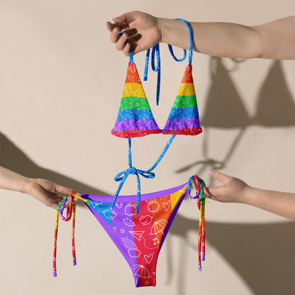 Pride Colors - Bikini string imprimé sur toute la surface