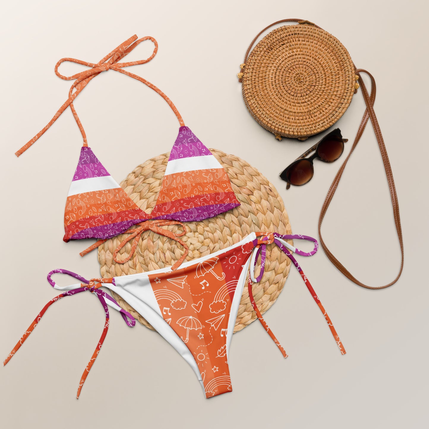 Lesbian Colors All-Over Print String Bikini