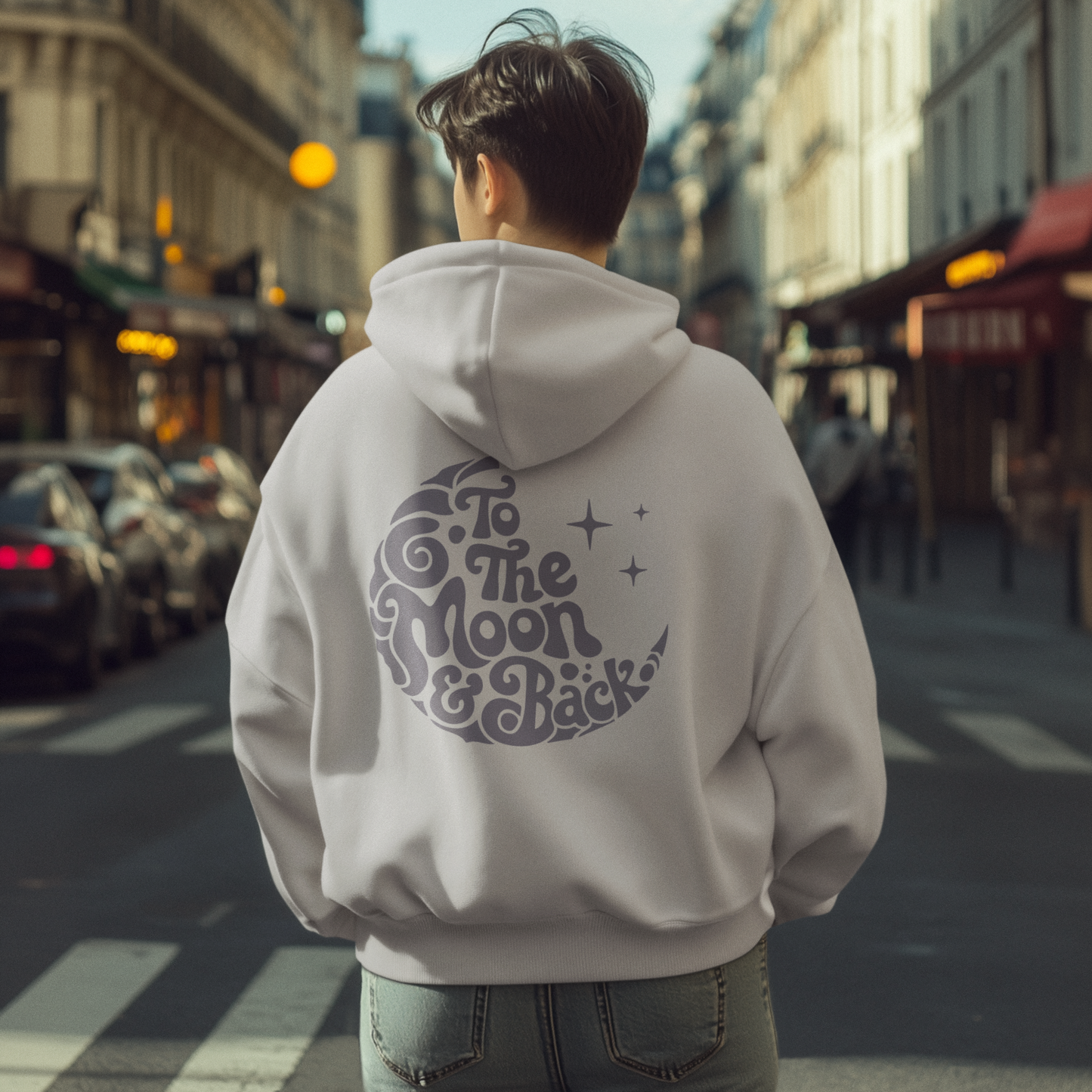 Unisex oversized hoodie: To the moon & back