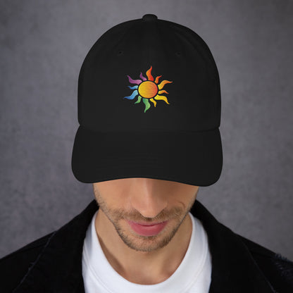 Casquette de baseball : Soleil arc-en-ciel