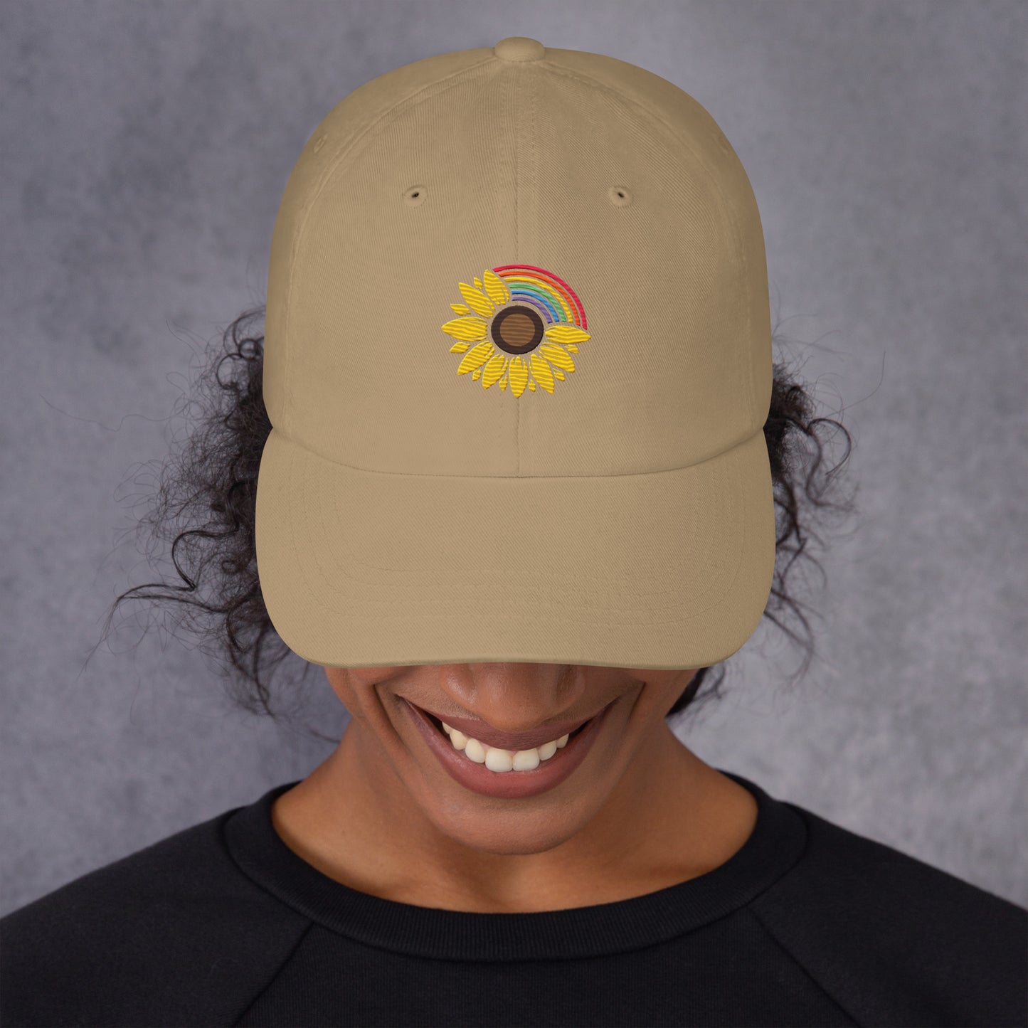 Baseball Hat: Rainbow Sunflower