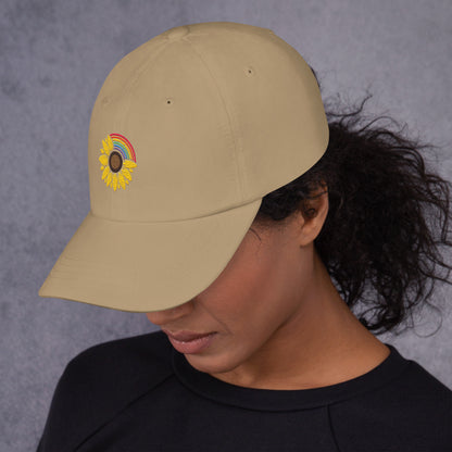 Baseball Hat: Rainbow Sunflower