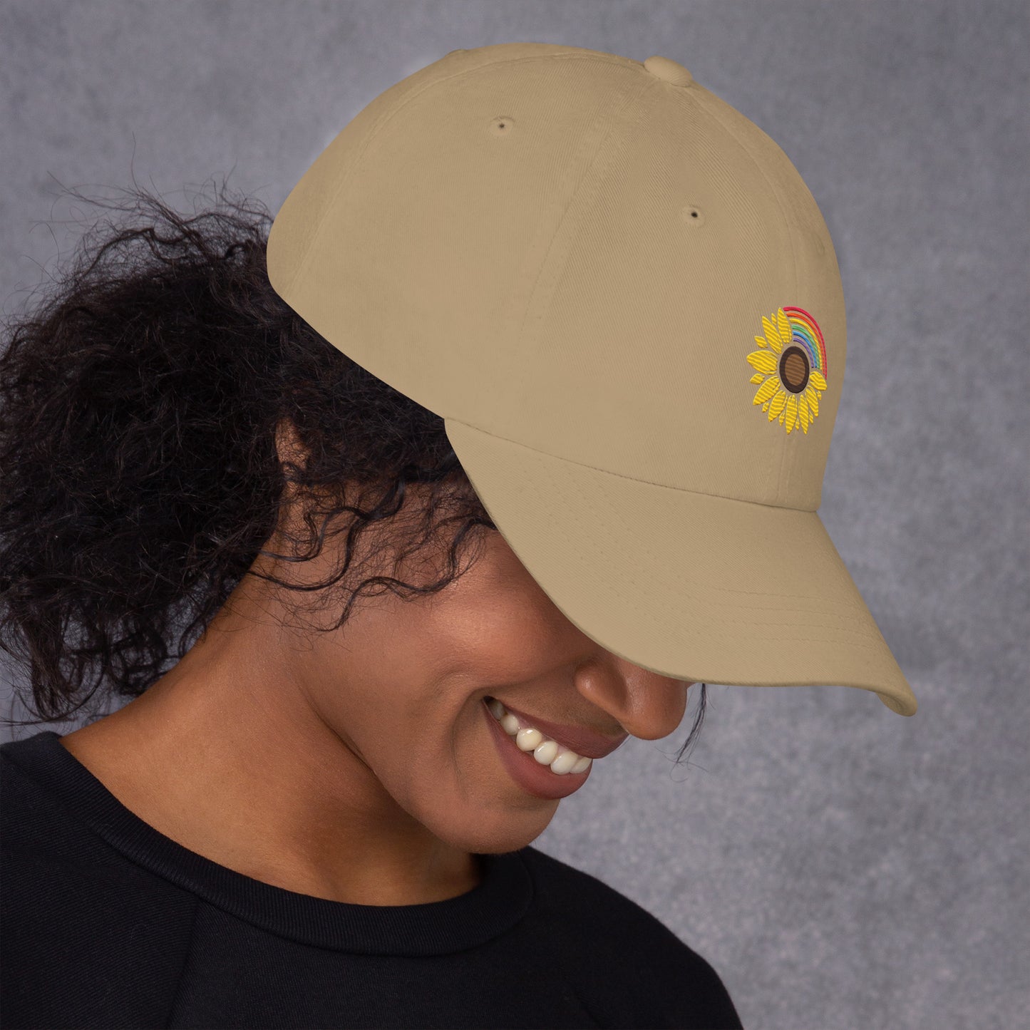 Baseball Hat: Rainbow Sunflower