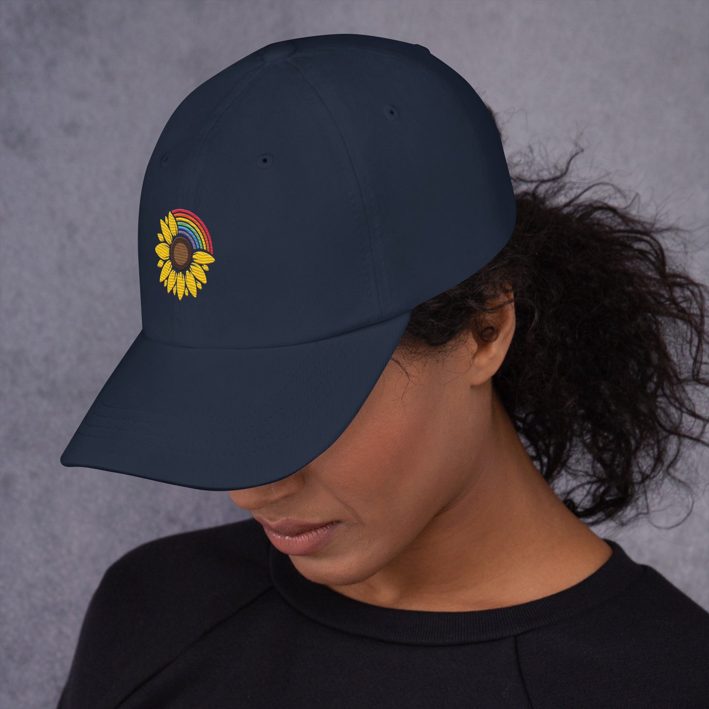 Casquette de baseball : Tournesol arc-en-ciel