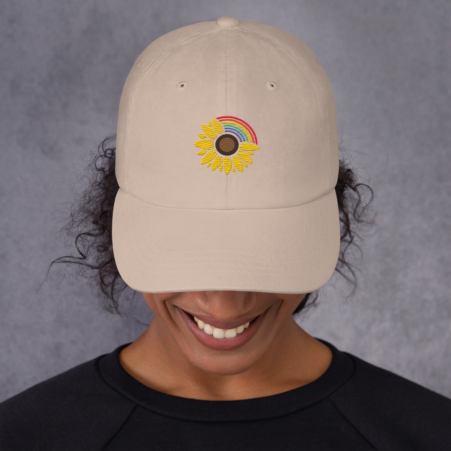 Baseball Hat: Rainbow Sunflower