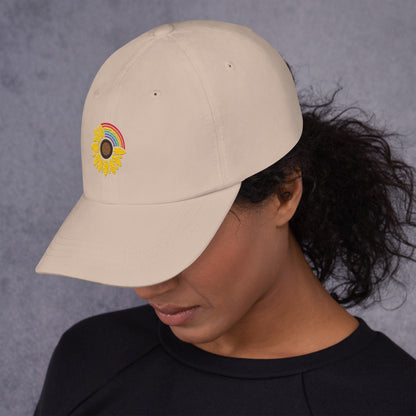 Baseball Hat: Rainbow Sunflower