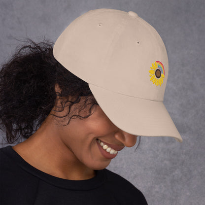 Baseball Hat: Rainbow Sunflower