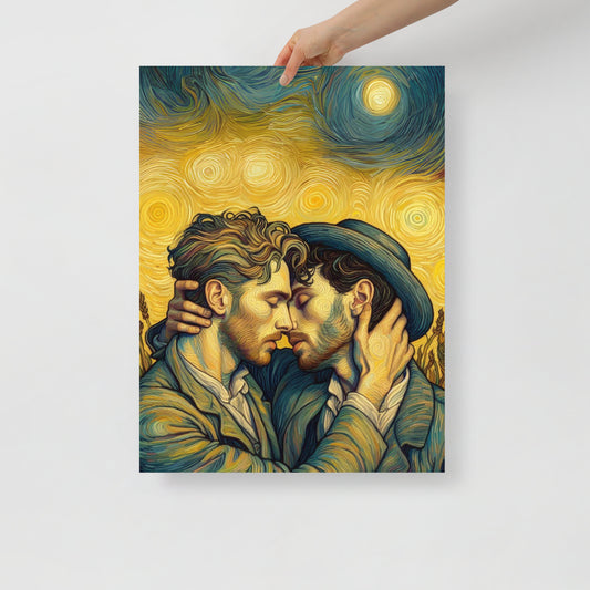 Affiche de l'étreinte des amoureux de Van Gogh