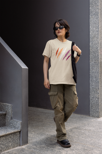 Organic Cotton T-shirt: Lesbian Mark Print