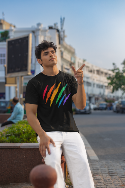 Organic Cotton T-shirt Print: Rainbow Pride Mark