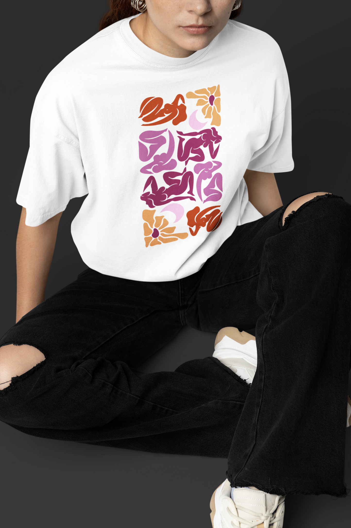 T-shirt en coton biologique : T-shirt imprimé mosaïque Matisse