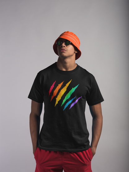 Organic Cotton T-shirt Print: Rainbow Pride Mark